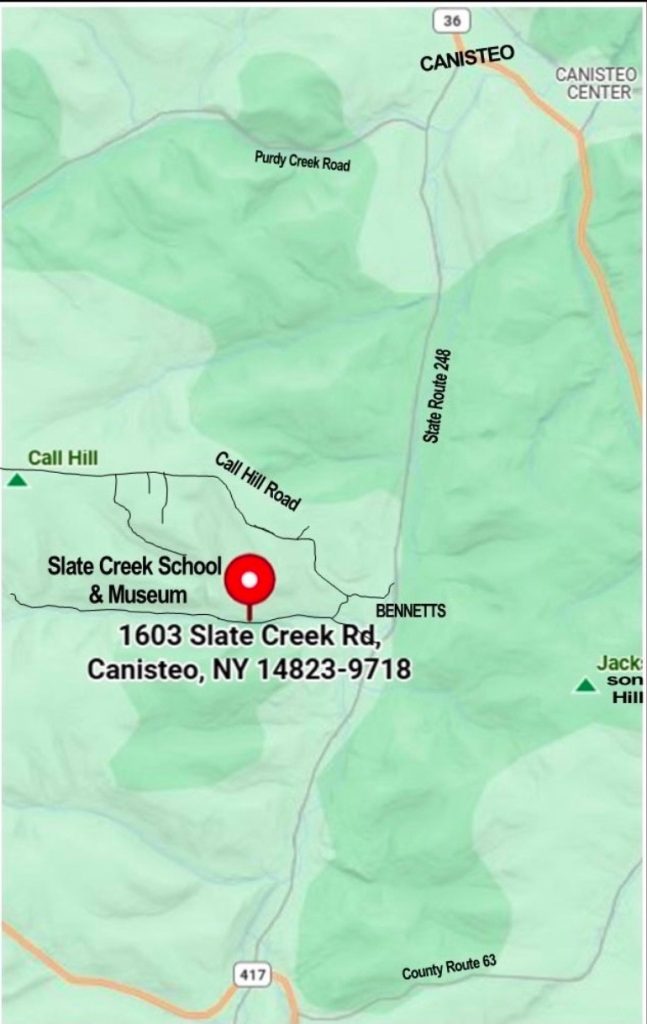 Town of Hartsville Slate Creek School House and Museum - 1603 Slate Creek Road, Canisteo, NY 14823